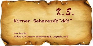 Kirner Seherezádé névjegykártya